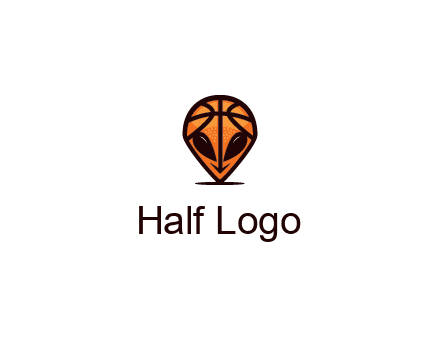 alien with a basketball head logo