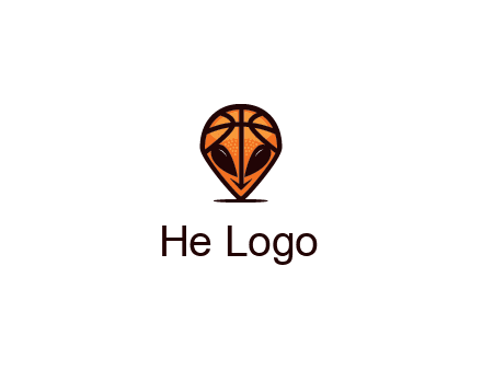 alien with a basketball head logo