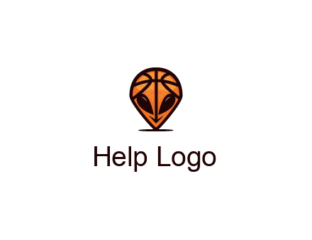 alien with a basketball head logo