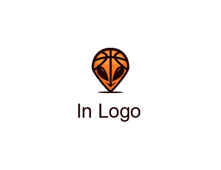 alien with a basketball head logo
