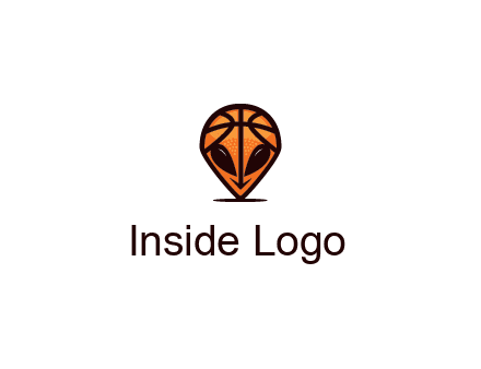 alien with a basketball head logo