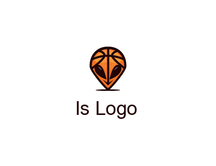 alien with a basketball head logo
