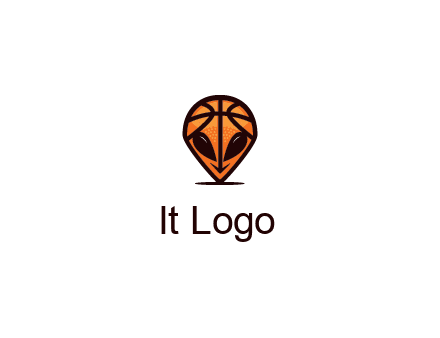 alien with a basketball head logo
