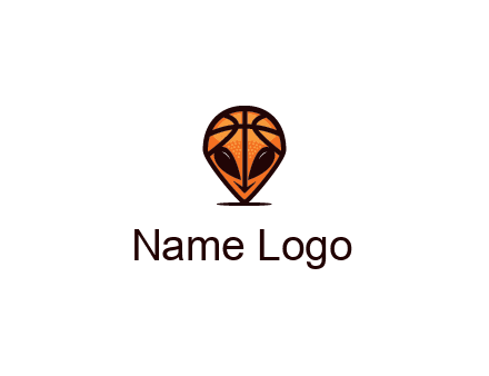 alien with a basketball head logo