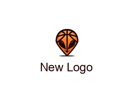 alien with a basketball head logo