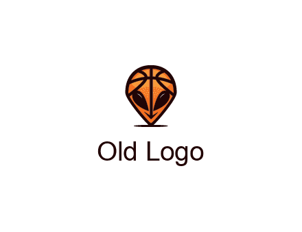 alien with a basketball head logo