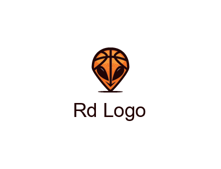 alien with a basketball head logo