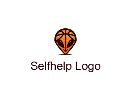alien with a basketball head logo