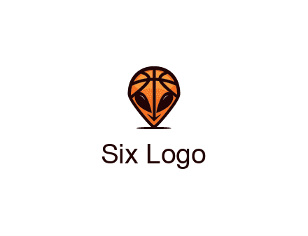 alien with a basketball head logo