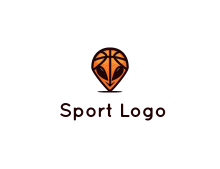 alien with a basketball head logo