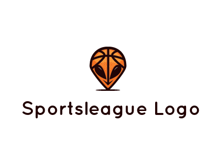 alien with a basketball head logo