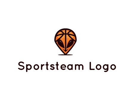alien with a basketball head logo