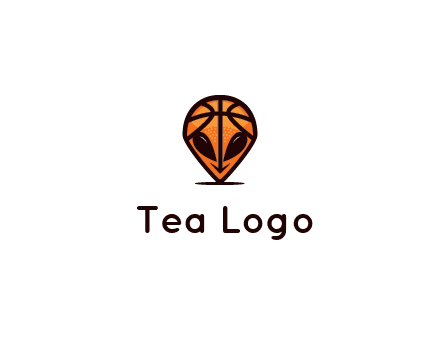 alien with a basketball head logo