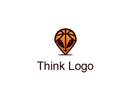 alien with a basketball head logo