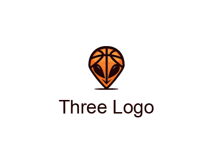 alien with a basketball head logo