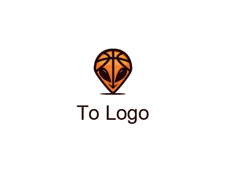 alien with a basketball head logo