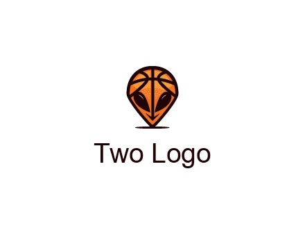 alien with a basketball head logo