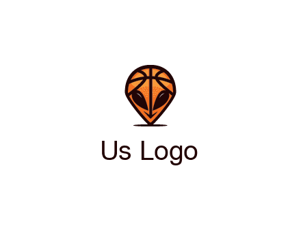 alien with a basketball head logo