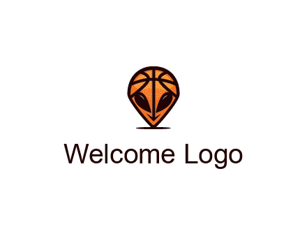 alien with a basketball head logo