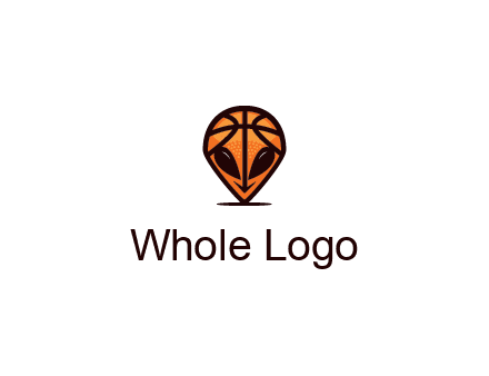 alien with a basketball head logo