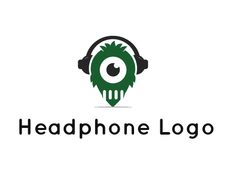 alien with one eye wearing headphones logo