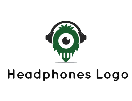 alien with one eye wearing headphones logo