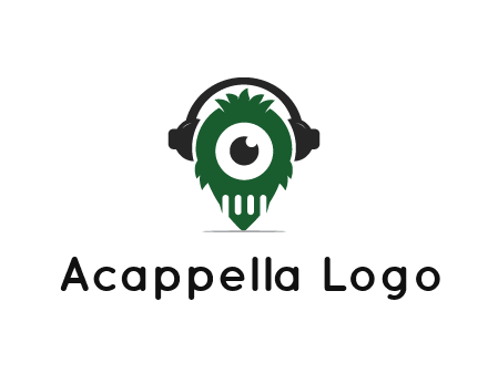 alien with one eye wearing headphones logo