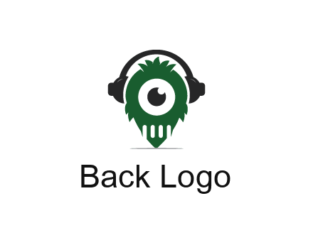 alien with one eye wearing headphones logo