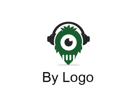alien with one eye wearing headphones logo