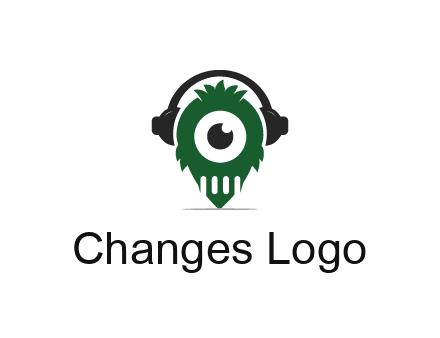 alien with one eye wearing headphones logo