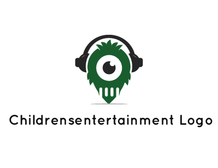 alien with one eye wearing headphones logo