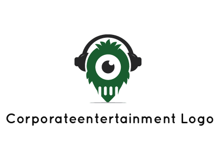 alien with one eye wearing headphones logo