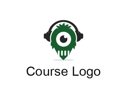 alien with one eye wearing headphones logo