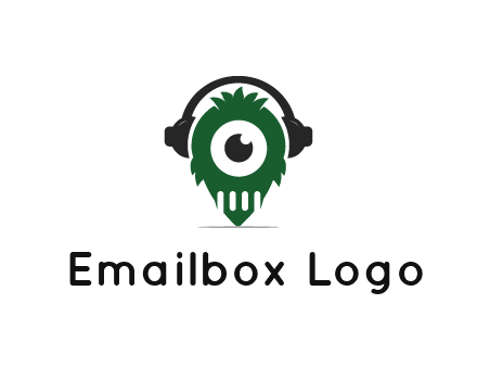 alien with one eye wearing headphones logo