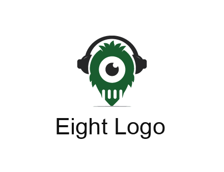 alien with one eye wearing headphones logo