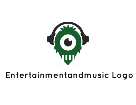 alien with one eye wearing headphones logo