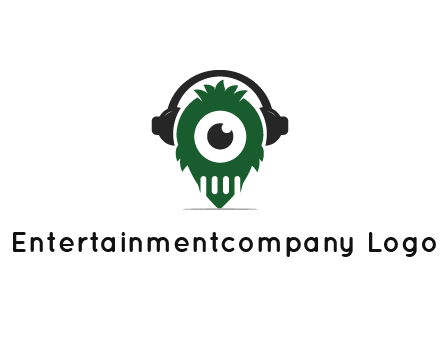 alien with one eye wearing headphones logo