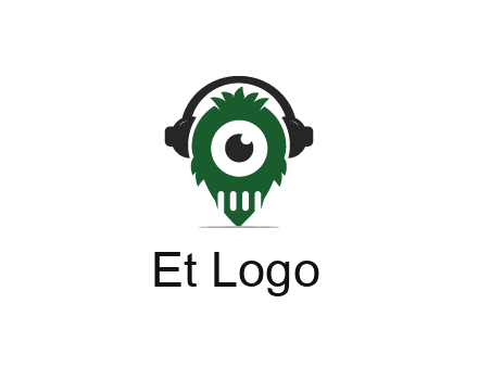 alien with one eye wearing headphones logo