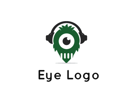 alien with one eye wearing headphones logo
