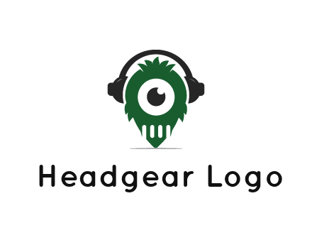 alien with one eye wearing headphones logo