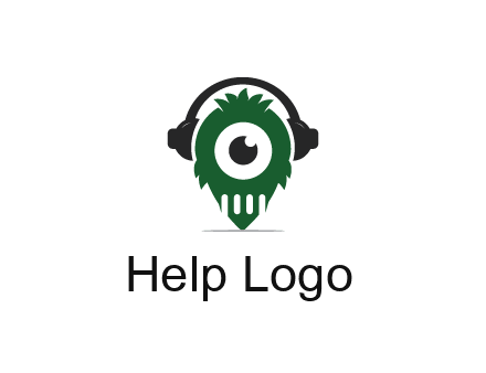 alien with one eye wearing headphones logo