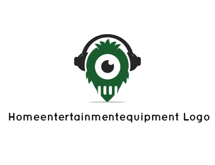 alien with one eye wearing headphones logo