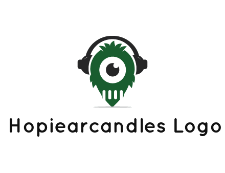 alien with one eye wearing headphones logo