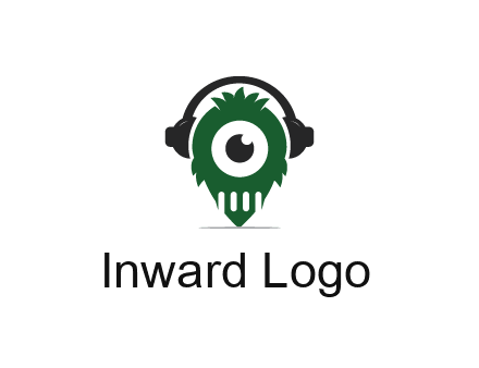 alien with one eye wearing headphones logo
