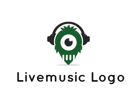 alien with one eye wearing headphones logo