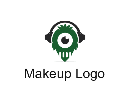 alien with one eye wearing headphones logo