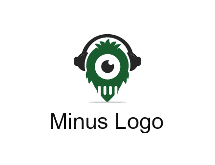 alien with one eye wearing headphones logo