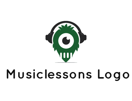 alien with one eye wearing headphones logo