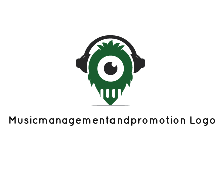 alien with one eye wearing headphones logo