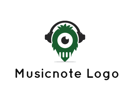 alien with one eye wearing headphones logo